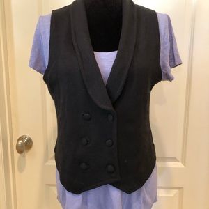 Saks Fifth Ave black wool blend vest size medium